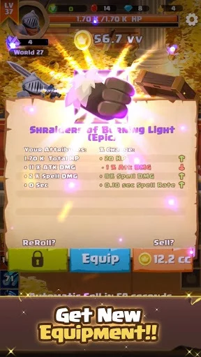 Изображение игры: Clicker Knight: Incremental Idle RPG