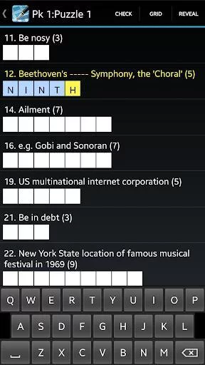 Изображение игры: Crossword Lite