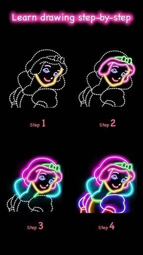 Изображение игры: Learn To Draw Glow Princess