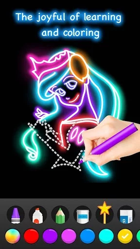 Изображение игры: Learn To Draw Glow Princess