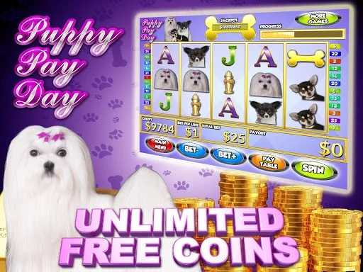 Изображение игры: Puppy Pay Day Dog Vegas Slots Machine Casino