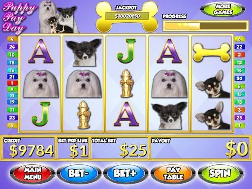 Изображение игры: Puppy Pay Day Dog Vegas Slots Machine Casino