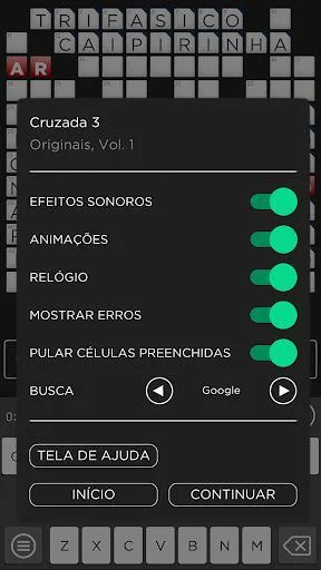 Изображение игры: Palavras Cruzadas