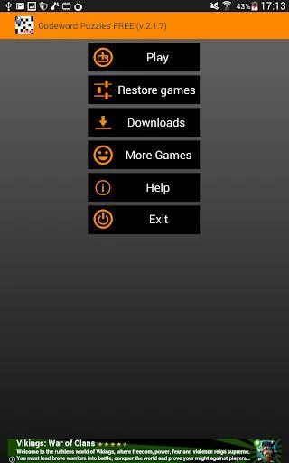 Изображение игры: Code-words crosswords puzzles