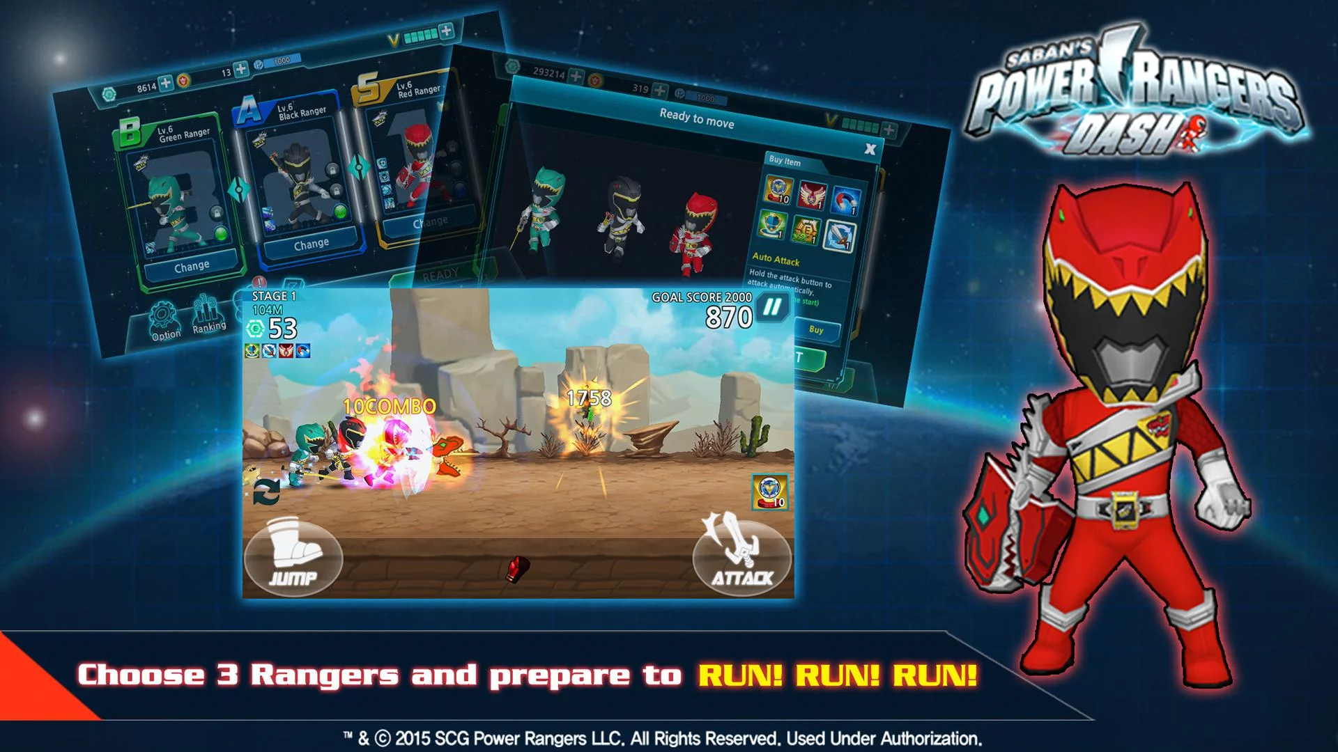 Изображение игры: Power Rangers Dash