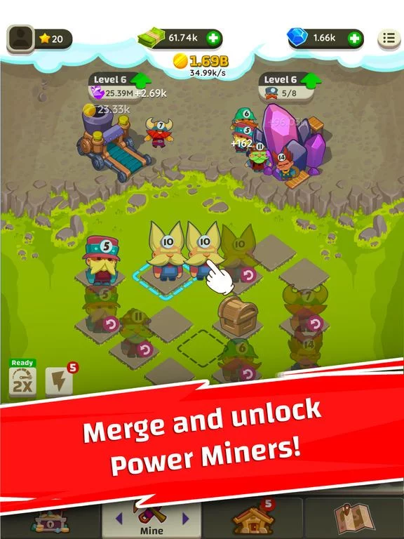 Изображение игры: Power Miners: Merge & Build