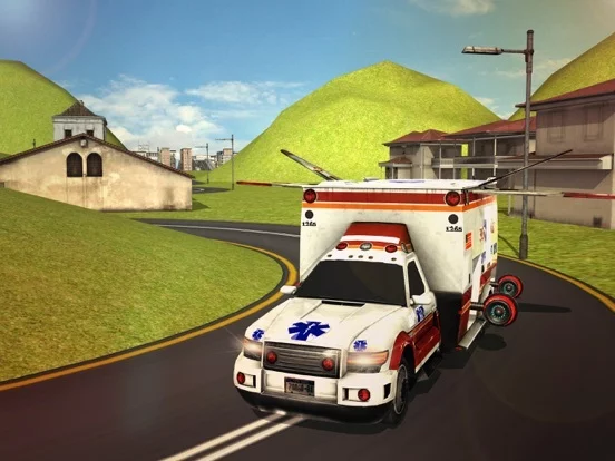 Изображение игры: Flying Ambulance Driving simulator