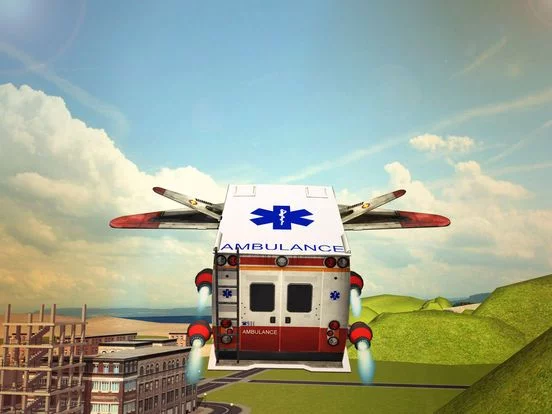 Изображение игры: Flying Ambulance Driving simulator