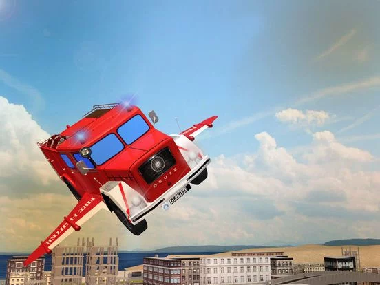 Изображение игры: Flying Firefighter Truck simulator 2016 Real City Hero