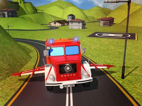 Изображение игры: Flying Firefighter Truck simulator 2016 Real City Hero