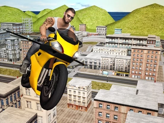 Изображение игры: Flying Moto Traffic Racer 3d