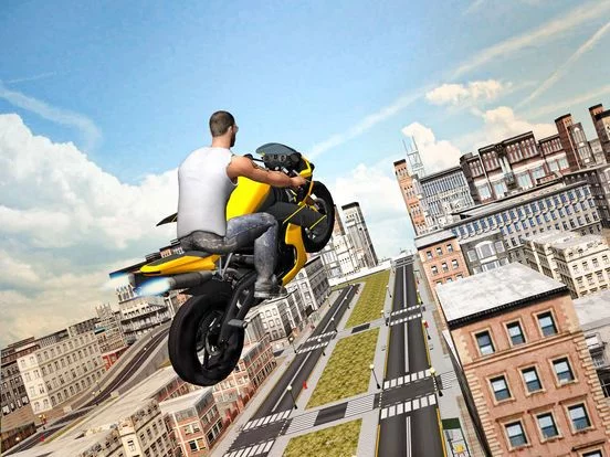 Изображение игры: Flying Moto Traffic Racer 3d