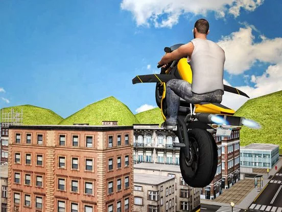Изображение игры: Flying Moto Traffic Racer 3d