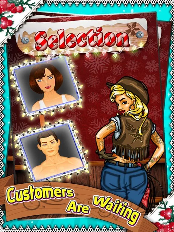 Изображение игры: Santa Tattoo Designer Girl - Design & Artist Game