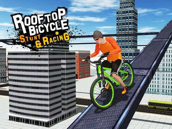 Изображение игры: Rooftop bicycle simulator 2019