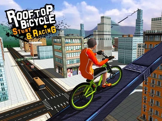Изображение игры: Rooftop bicycle simulator 2019