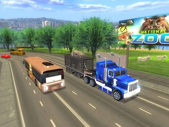 Изображение игры: Zoo Animals Transporter Truck parking Simulator 3D