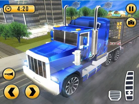 Изображение игры: Zoo Animals Transporter Truck parking Simulator 3D