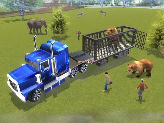 Изображение игры: Zoo Animals Transporter Truck parking Simulator 3D