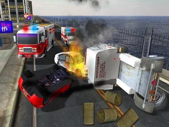 Изображение игры: Fire truck emergency rescue 3D simulator free 2016
