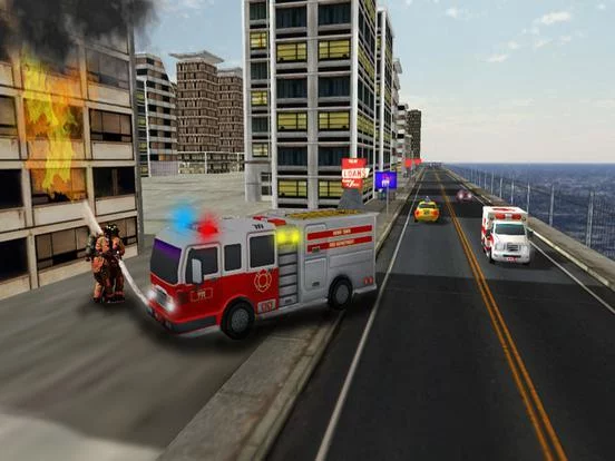 Изображение игры: Fire truck emergency rescue 3D simulator free 2016