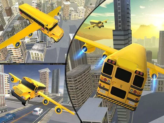 Изображение игры: Flying School bus simulator 3D free - school kids