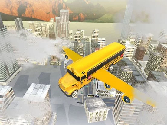 Изображение игры: Flying School bus simulator 3D free - school kids
