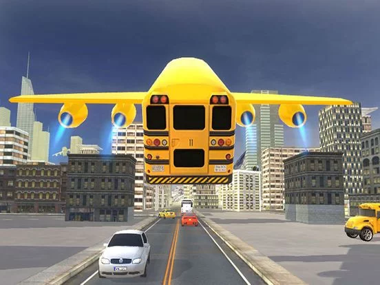 Изображение игры: Flying School bus simulator 3D free - school kids