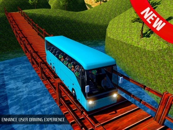 Изображение игры: Offroad driving bus 2017 - tourist bus parking