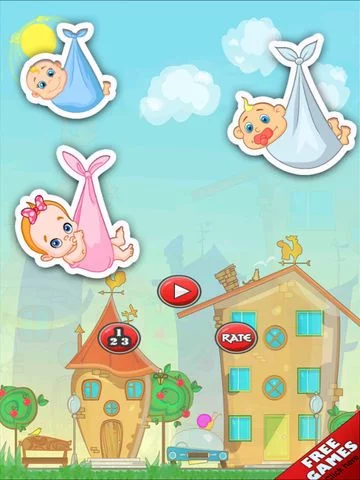 Изображение игры: Catch the Baby: Stork Delivery Care