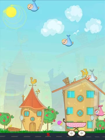 Изображение игры: Catch the Baby: Stork Delivery Care