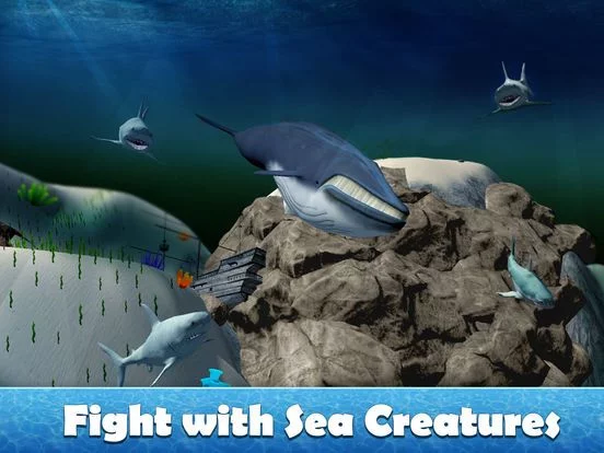 Изображение игры: Big Blue Whale Survival 3D - Try whale simulator, be ocean animal!