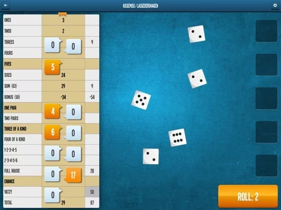 Изображение игры: Yatzy Online