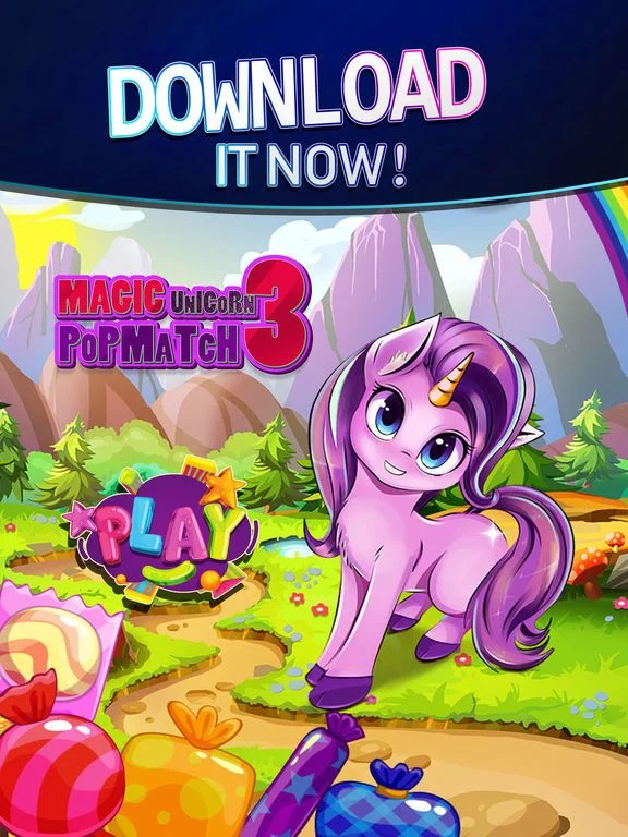 Изображение игры: Magic Unicorn pop match 3