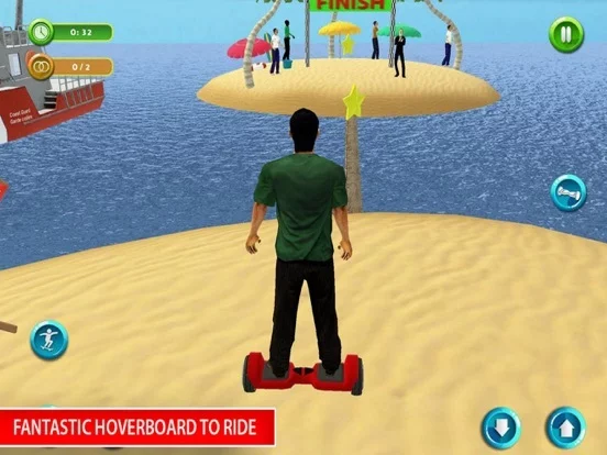 Изображение игры: Riding Hoverboard Stunts Beach