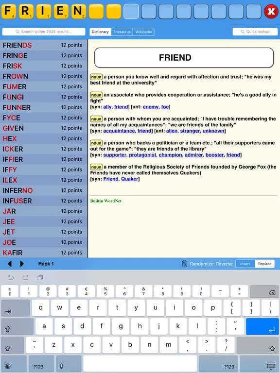 Изображение игры: WWF Helper - Anagram & Word for Words with Friends