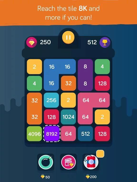 Изображение игры: 8K Merge - Number Block Puzzle