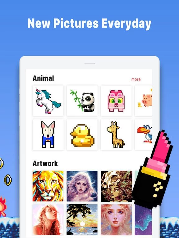 Изображение игры: Bixel– Pixel Art Coloring Book
