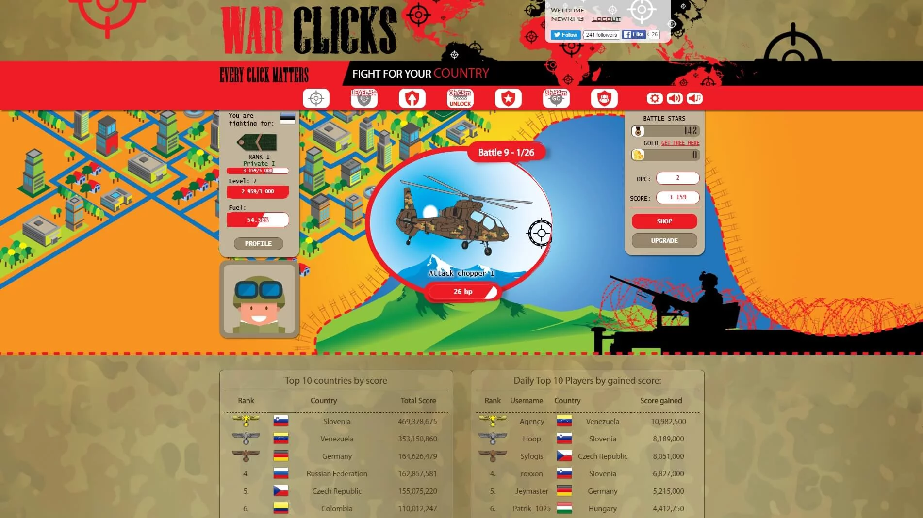 Изображение игры: War Clicks