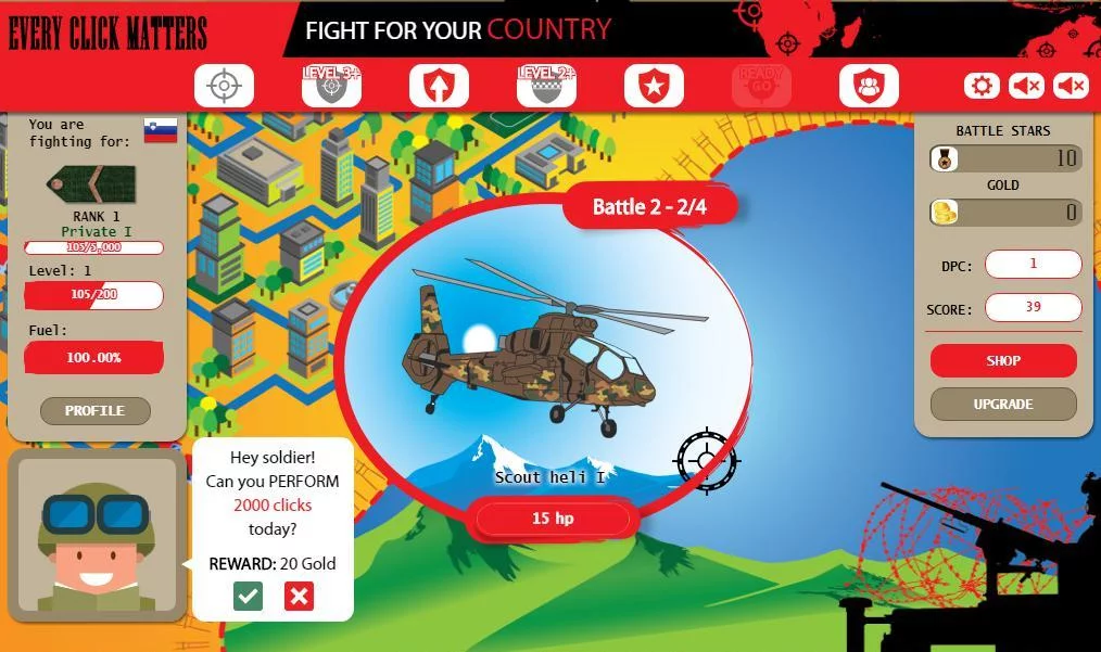 Изображение игры: War Clicks