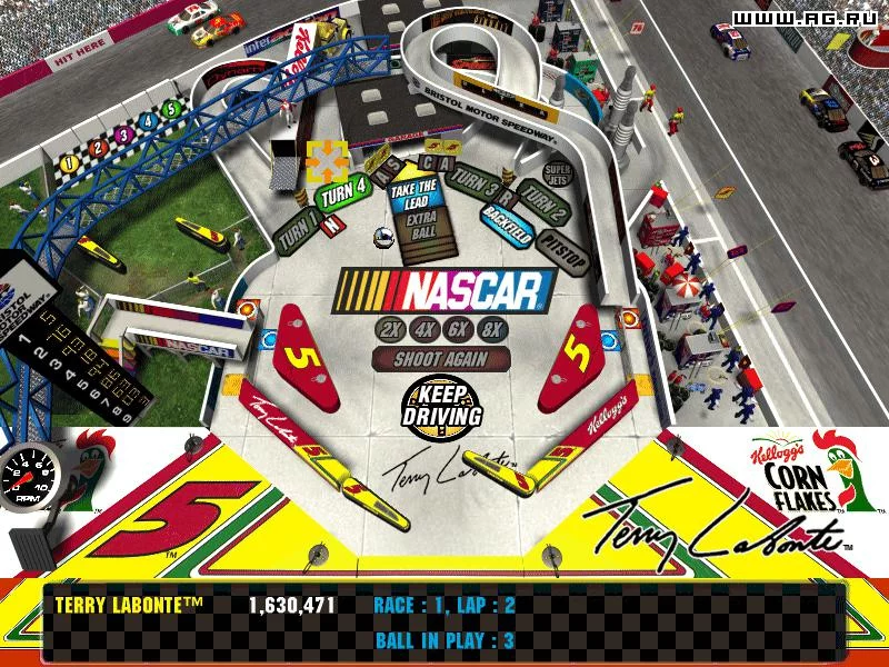 Изображение игры: 3-D Ultra NASCAR Pinball