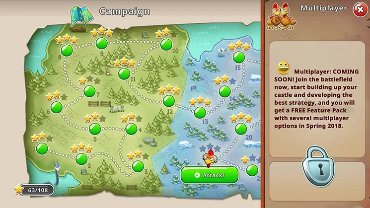 Изображение игры: Moorhuhn Knights & Castles