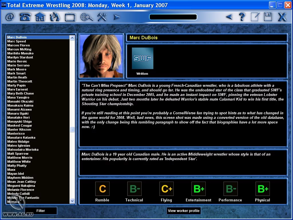 Изображение игры: Total Extreme Wrestling 2008
