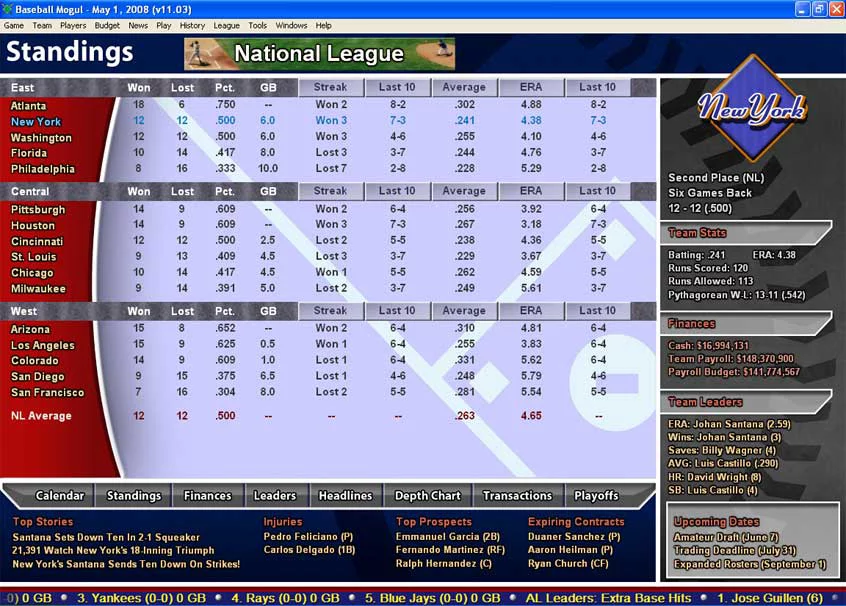 Изображение игры: Baseball Mogul 2009