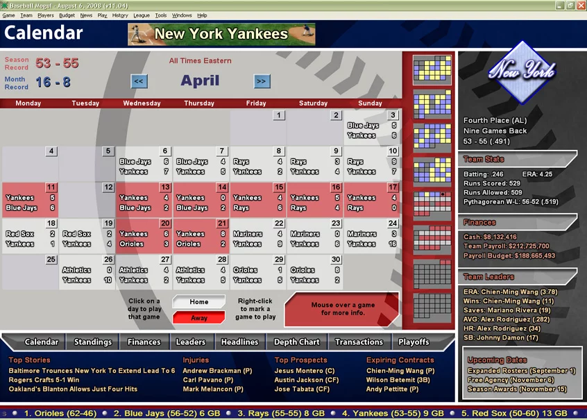 Изображение игры: Baseball Mogul 2009