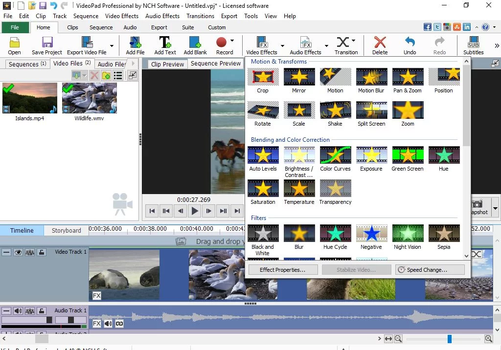 Изображение игры: VideoPad Video Editor