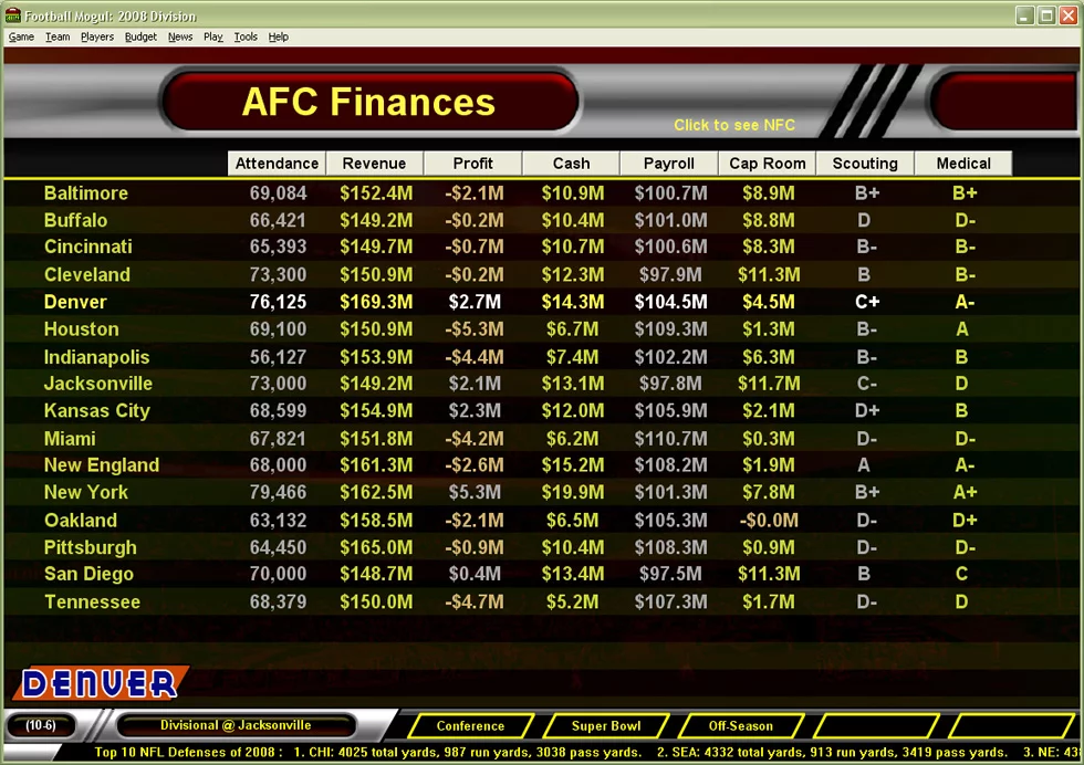 Изображение игры: Football Mogul 2009