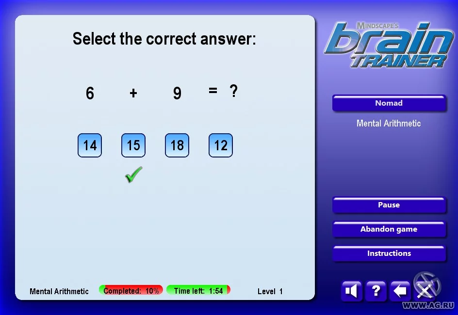 Изображение игры: Mindscape's Brain Trainer