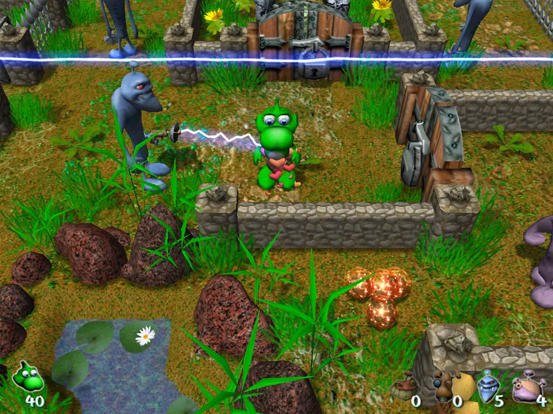 Изображение игры: Dino and Aliens