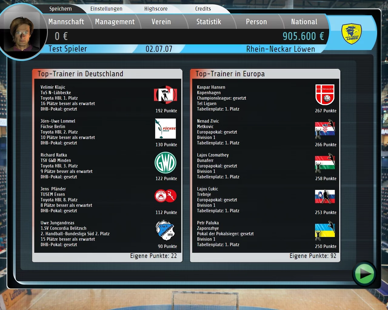 Изображение игры: Handball Manager 2009